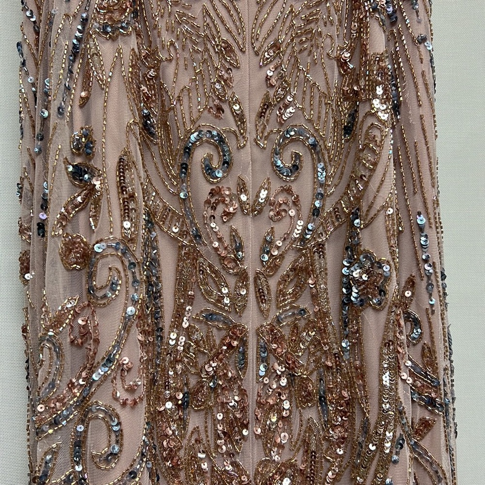 Brand new Aidan Mattox beaded V-NOTCH sleeveless long gown - Picture 15 of 17